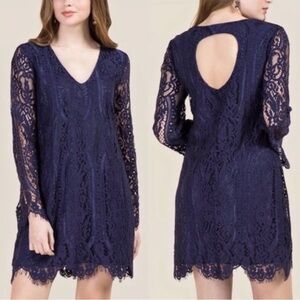 Francescas Lace Overlay Party Dress F1